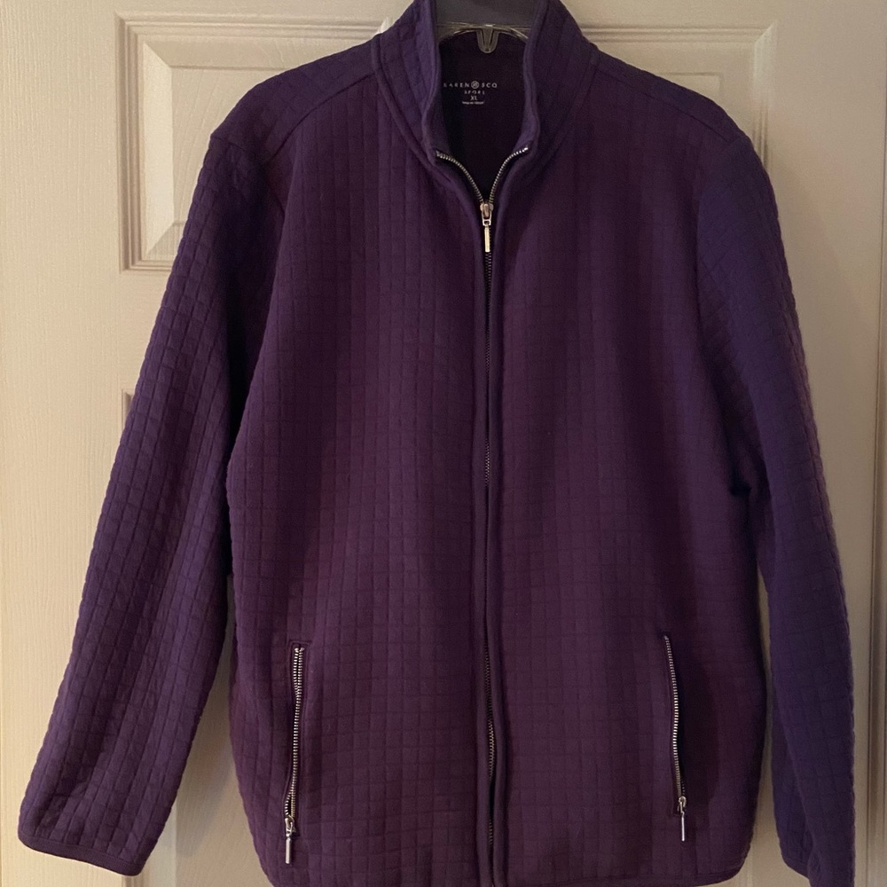 Karen Scott Purple Lightweight Fleece Jacket